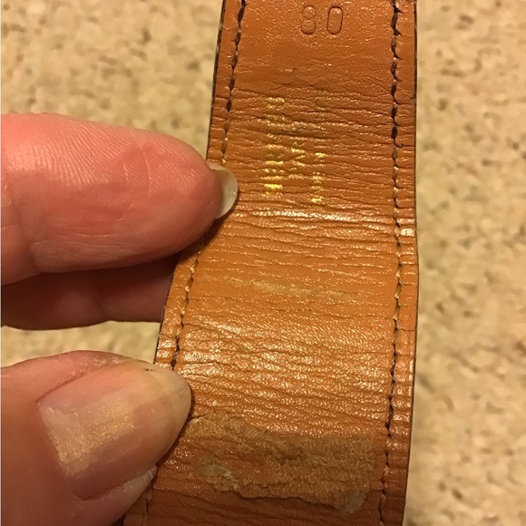 HERMES LEATHER BELT SZ 35 SOME DAMAGE TO UNDERSIDE GUC PARIS - Picture 6 of 6